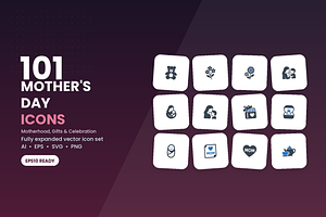 101 Mother's Day Icons, a Duotone Icon by Symbolic Language