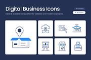 Animated Digital Business Line Icons, an Outline Icon by Vectors Market (Thumbnail 1 of 4)