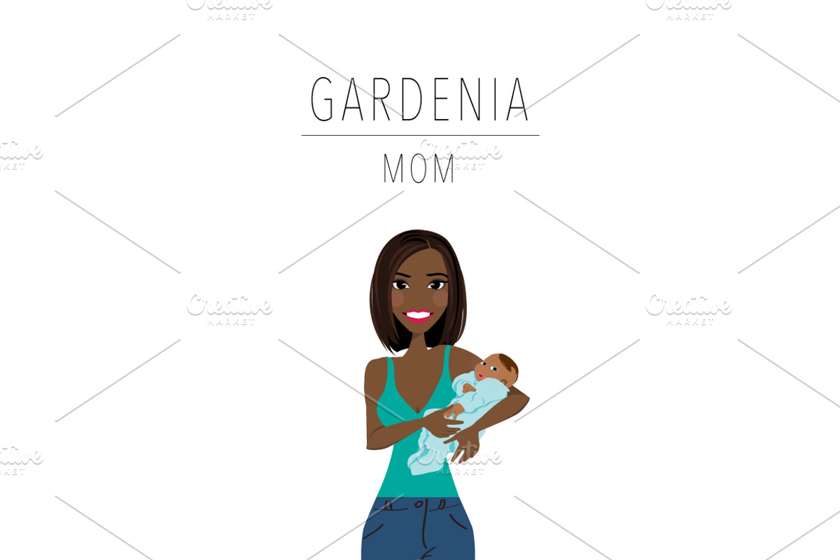 Mom & Baby Portrait Clip Art, a Person Illustration by Lauren Lesley Studio (Photo 9 of 33)