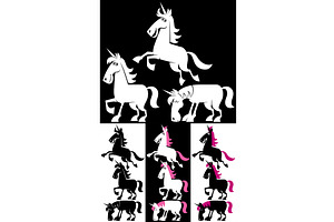 Unicorn Silhouette Set