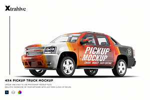 4X4 Pickup Truck Mockup, an Advertising Mockup by Xtrahive