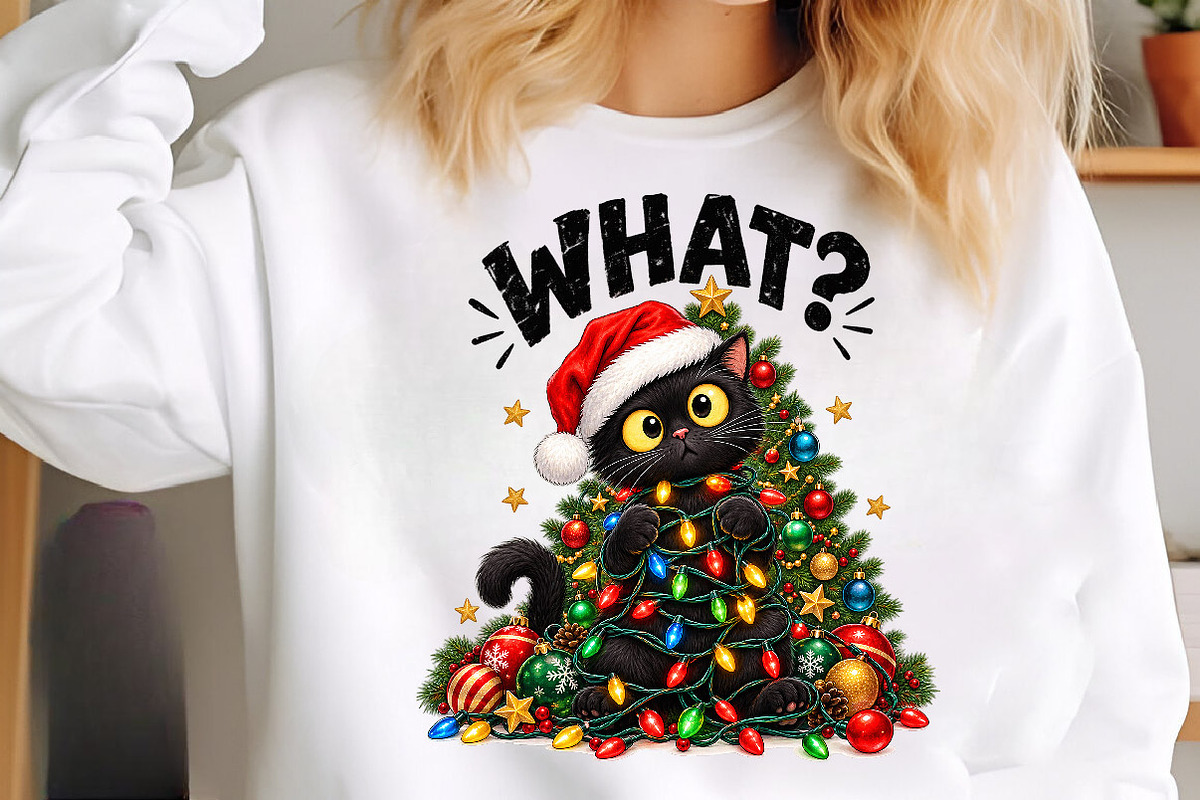 Funny Black Cat Christmas PNG, a Work Illustration by SinaCreation (Photo 5 of 6)