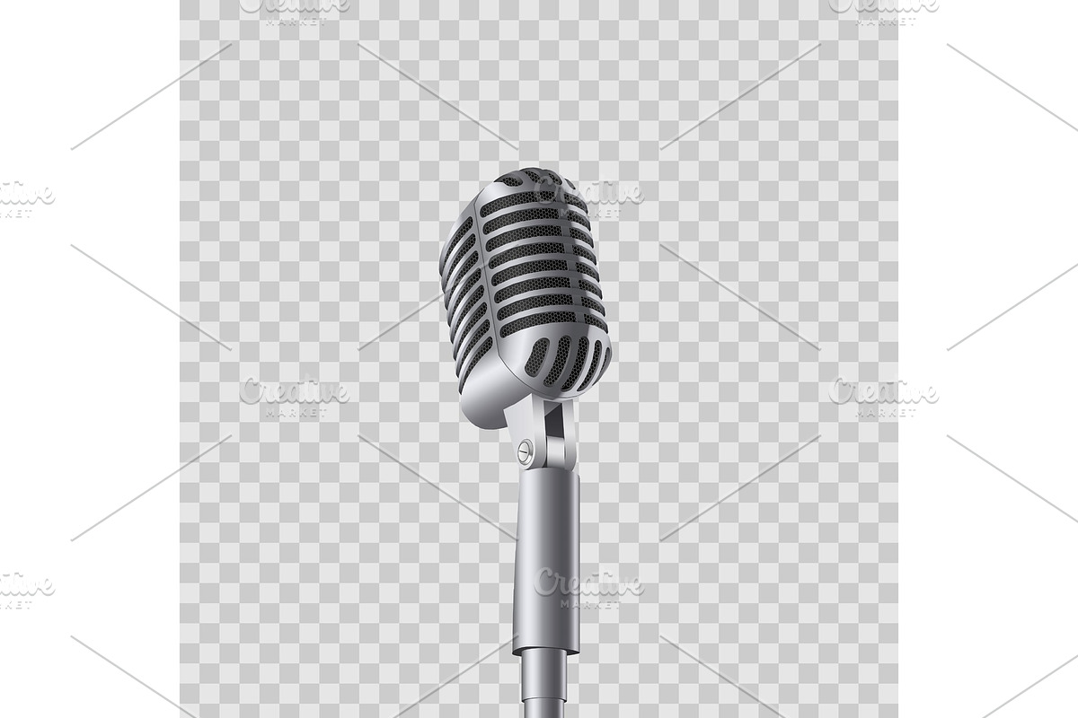 Retro vintage concert microphones., an Object Illustration by HAPPY VECTOR