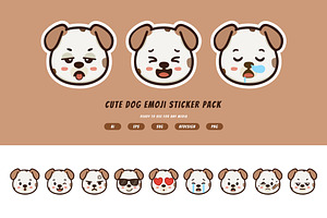 Cute Dog Emoji Sticker Pack, an Animal Illustration by itefan Studio