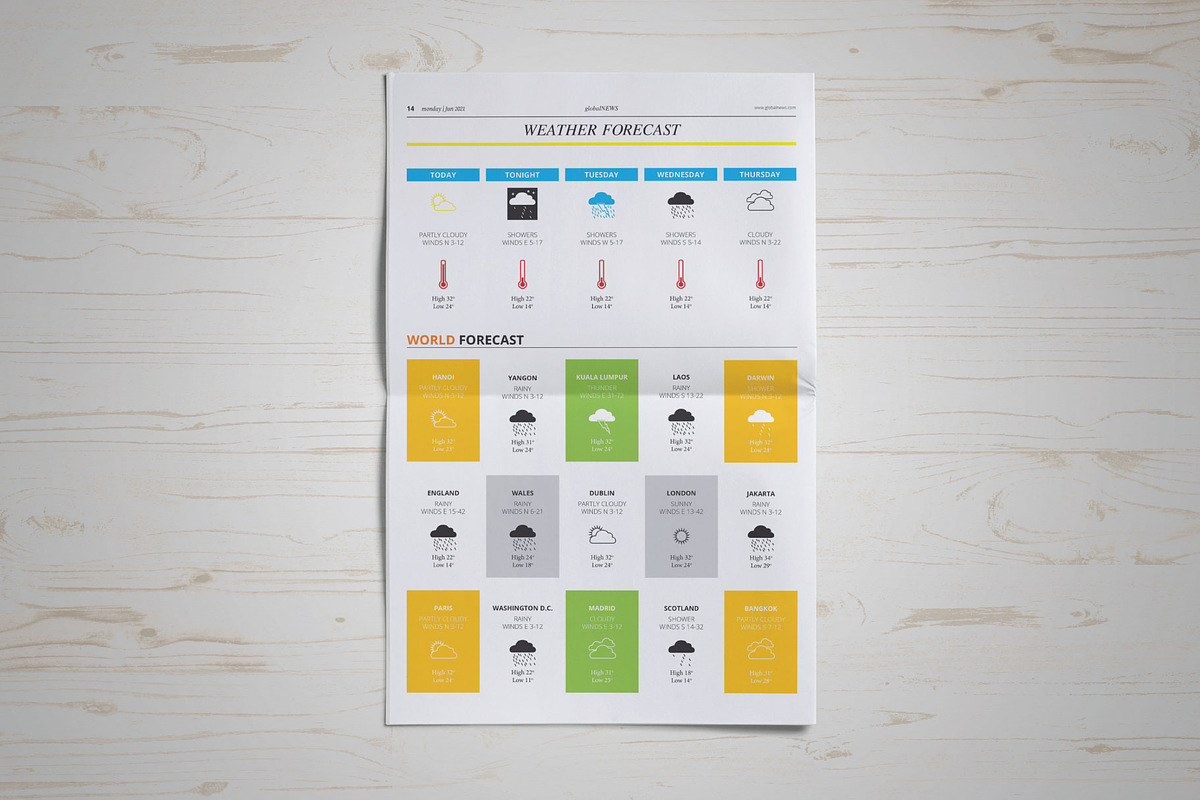 Global Newspaper Template, a Magazine Template by GreenDesign (Photo 8 of 8)