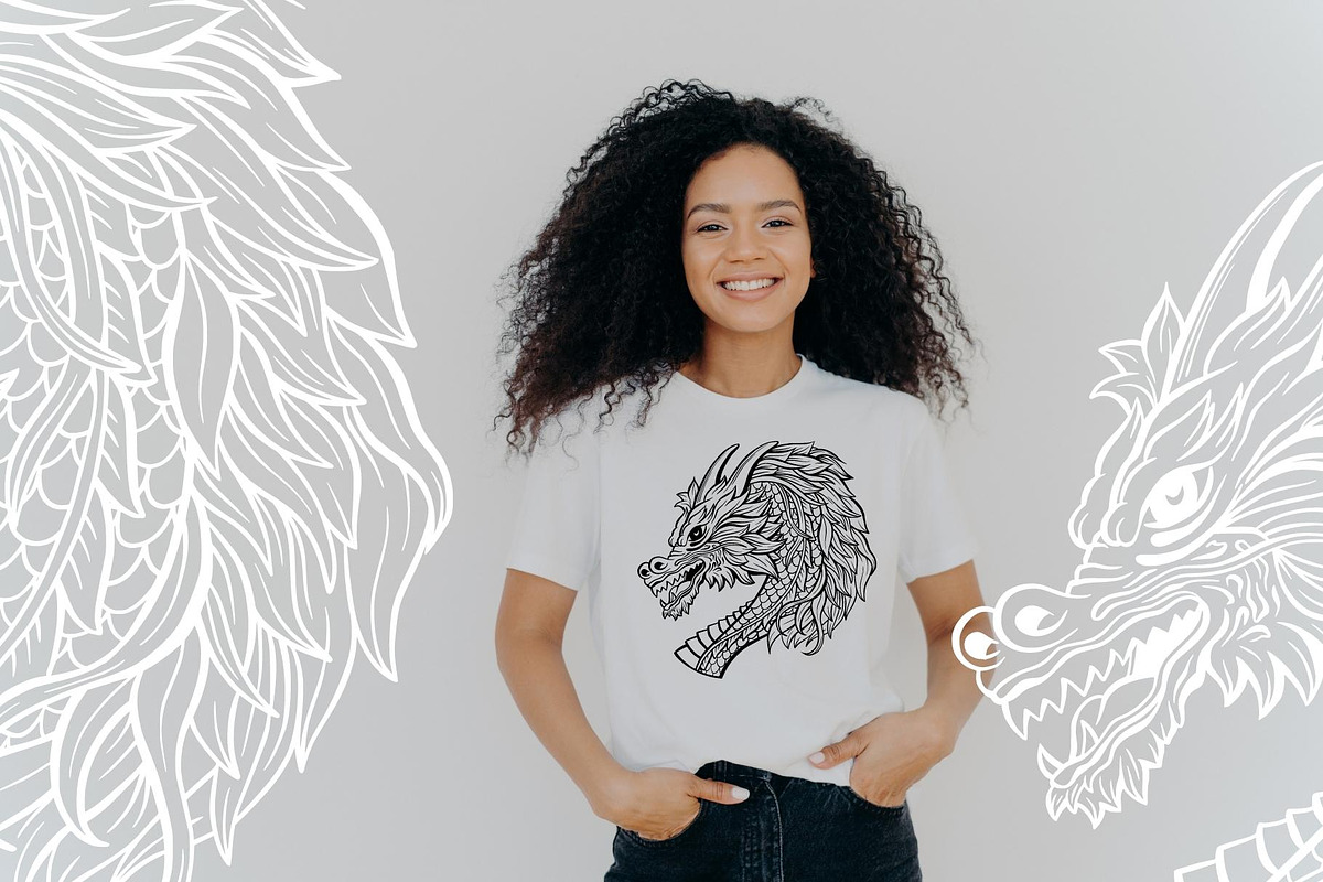 Chinese Dragon SVG Black Outline, an Animal Illustration by ilonitta (Photo 4 of 8)