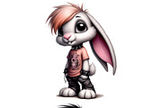 Cute Subculture Bunnies PNG Set, an Animal Illustration by DoubleTwists (Thumbnail 5 of 5)