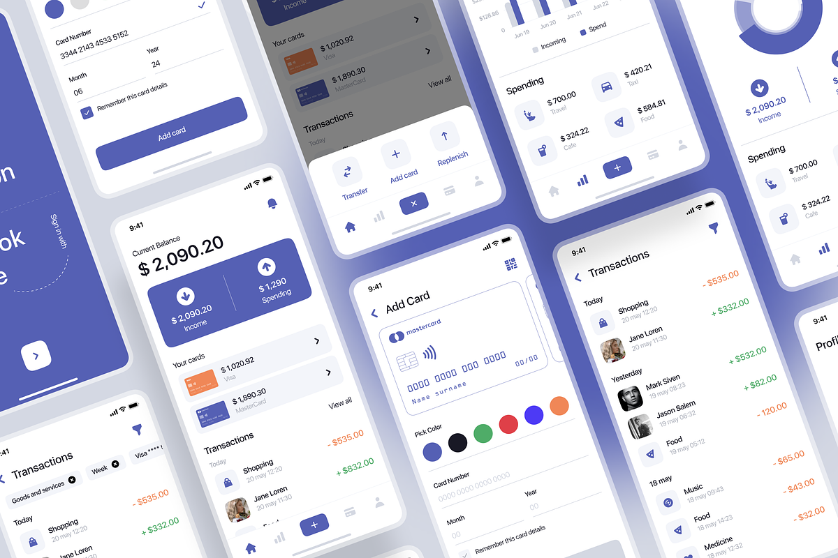 Banking. ui kit, an App Template by alievimrax (Photo 3 of 6)