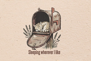 Sleeping wherever I like, an Animal Illustration by Vectorlina