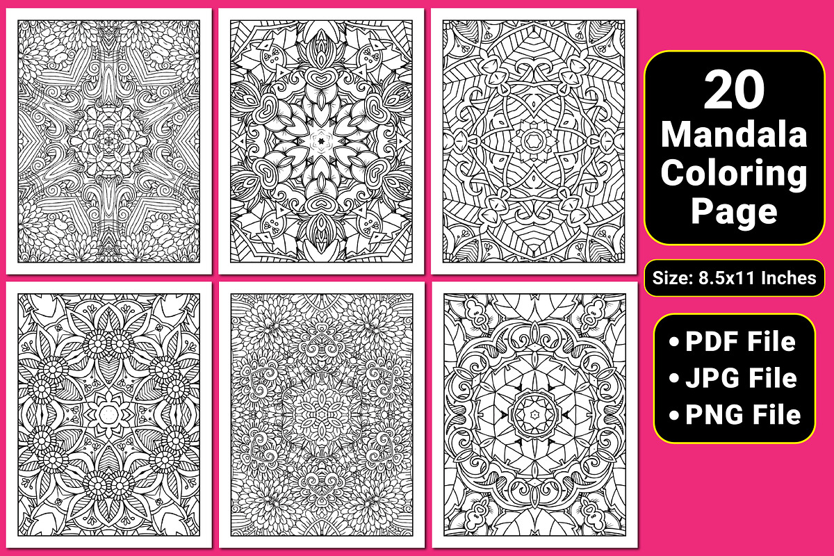 Floral Mandala Coloring Pages, a Pattern Graphic by mirajeee (Photo 3 of 4)