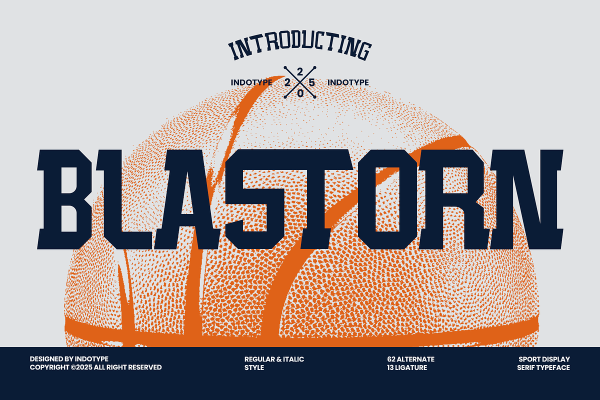 Blastorn - Sport Display Serif, a Serif Font by Indotype Foundry (Photo 1 of 10)