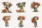 Whimsical Summer Dogs Clipart, an Illustration by CreationArt (Thumbnail 7 of 7)