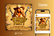 Western Party Flyer Canva Template, a Flyer Template by PeetalyStudioDesigns (Thumbnail 1 of 5)