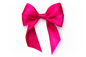 Pink satin ribbon creating a decorative bow, a Holiday Photo by Olena Rudo