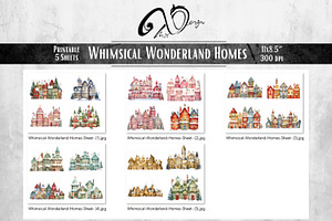 Whimsical Christmas Homes Clipart