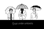 People under umbrellas set, a Person Illustration by AnastasiaFears (Thumbnail 3 of 5)
