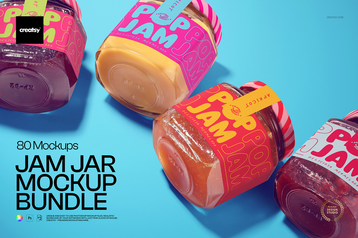 Jam Jar Mockup Bundle, a Cups & Container Mockup by creatsy5 (Photo 1 of 65)