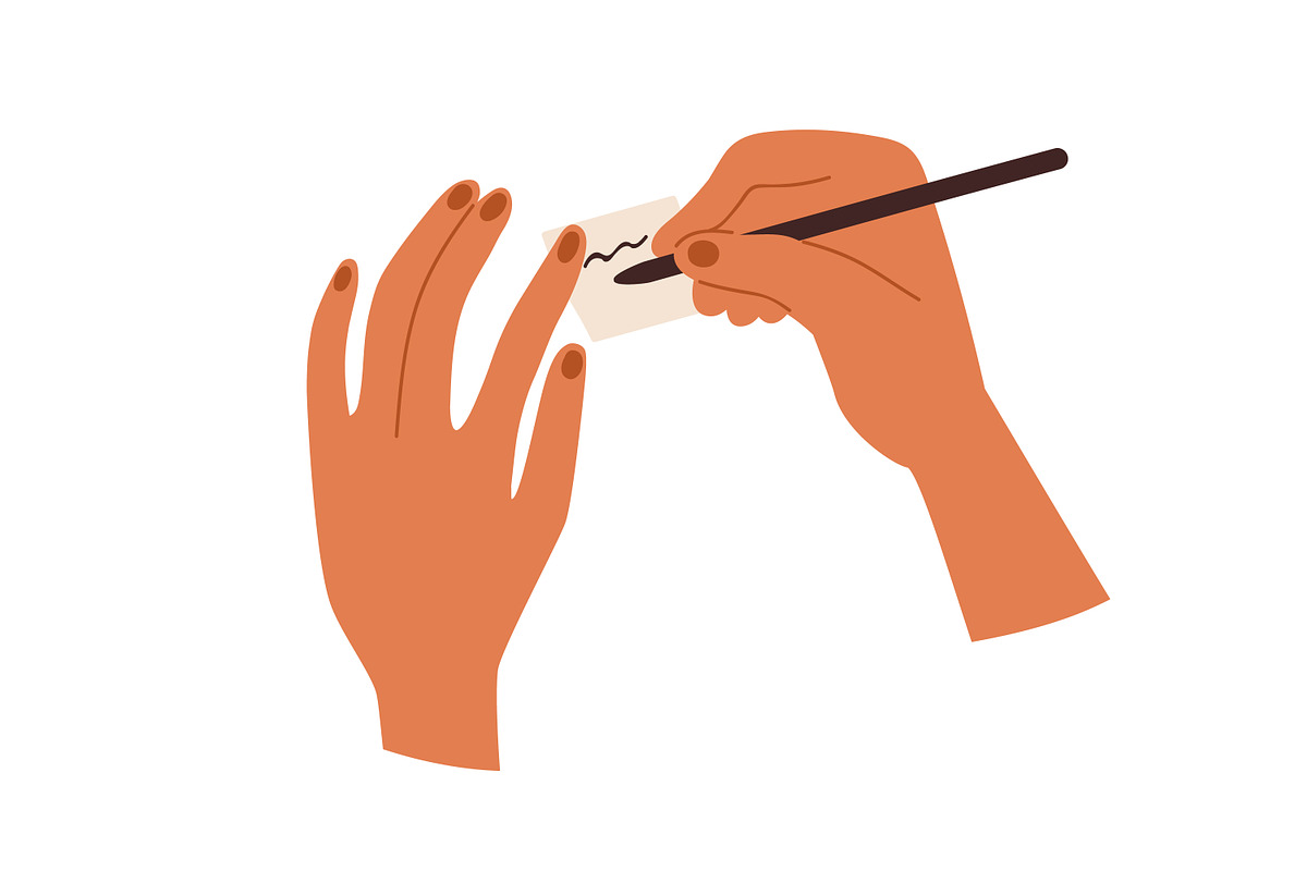 Hands writing with pens, pencils set, a Person Illustration by Good Studio (Photo 8 of 8)