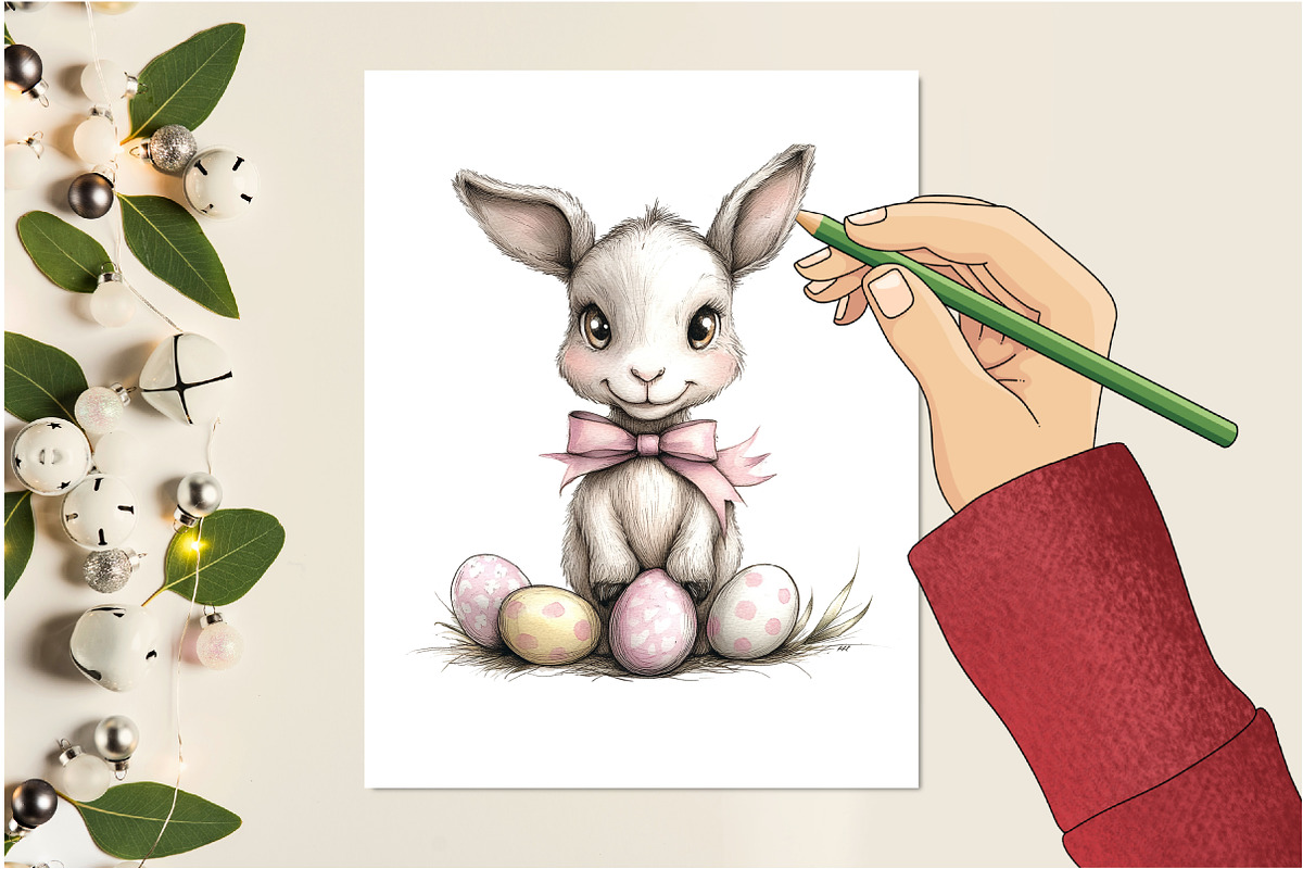 Happy Easter Animal Clipart, an Illustration by Design Market (Photo 5 of 5)