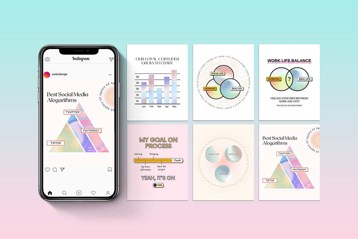 Instagram Aesthetic Gradient CANVA, a Social Media Template by Analogi Studio (Photo 34 of 36)