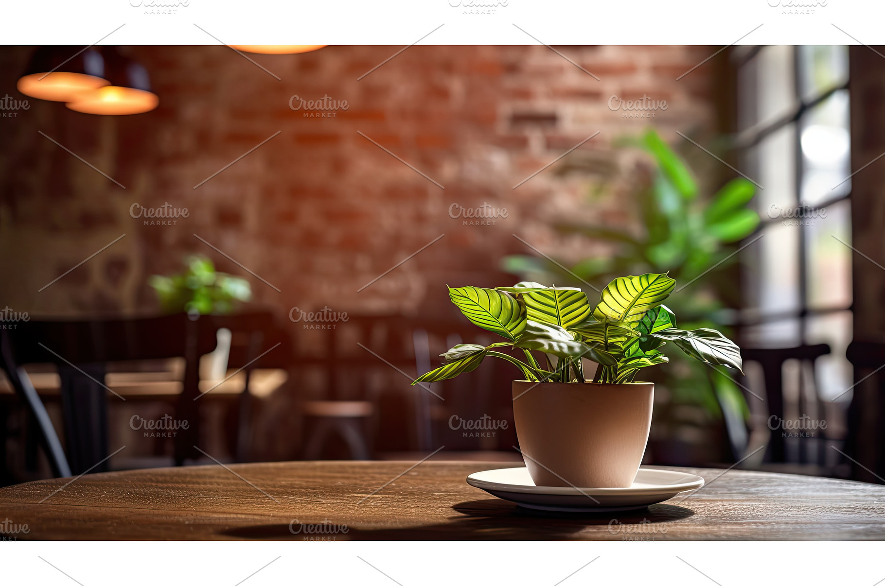 shelf blurred interior plant ai, a Background Photo by pikepicture