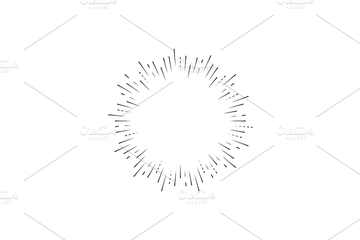 Retro Sunburst Signs Thin Line Icon, an Outline Icon by Bigmouse_art (Photo 8 of 14)
