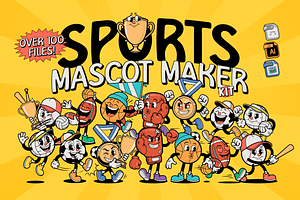 Sports Retro Mascot Creator Pack, a Sport Illustration by LEONFABRIPRO