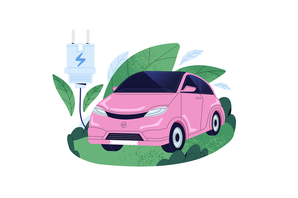 Eco city transport, green energy set, a Transportation Illustration by PaperTrident (Photo 6 of 6)