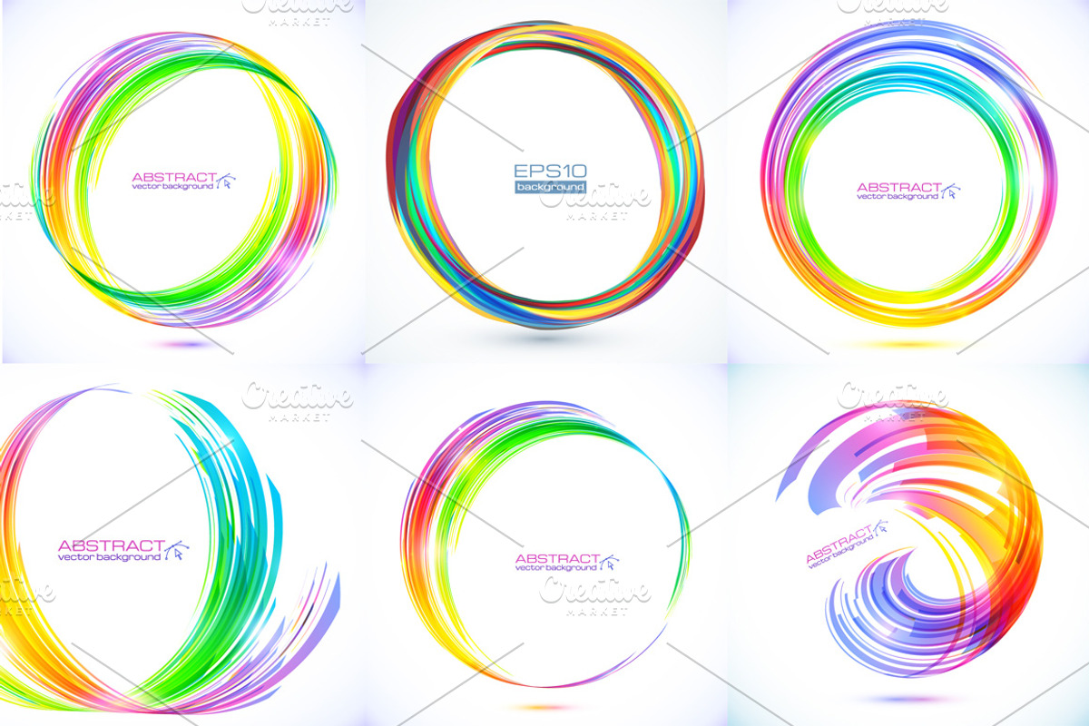 38 vector futuristic round frames preview 4