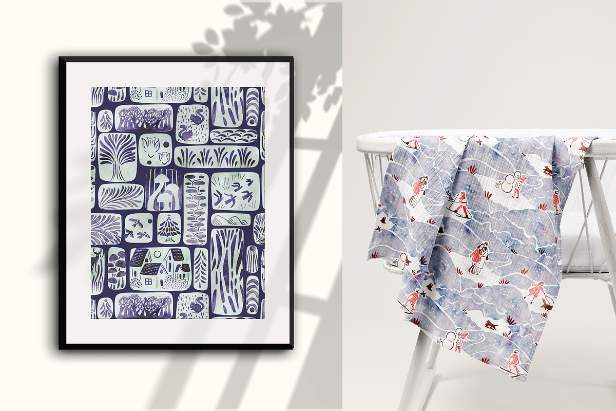 Sunny Winter: patterns & posters, a Decorative Illustration by Mona Ahmed (Photo 10 of 10)