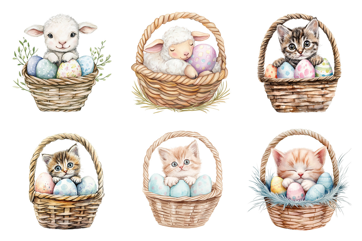 Easter Baby Animals in Baskets, an Illustration by Design Market (Photo 4 of 5)