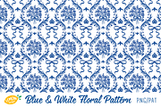 Blue & White Floral Pattern Bundle, a Pattern Graphic by LemonDesign (Thumbnail 8 of 13)