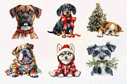 Christmas Funny Dog Clipart, an Illustration by Dream Creation (Thumbnail 2 of 6)