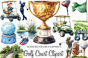 Watercolor Golf Court Clipart Bundle, an Illustration by Craft Nest (Thumbnail 1 of 6)
