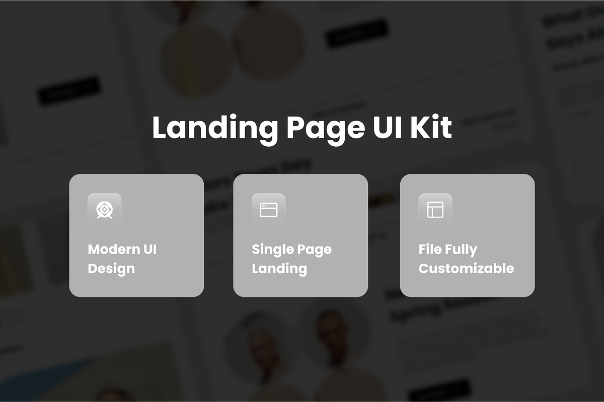 Minimal Fashion Landing Page, an UI Kit Template by SquidPixey (Photo 3 of 5)