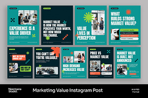Teal Marketing Value Instagram Post, a Social Media Template by Neermana