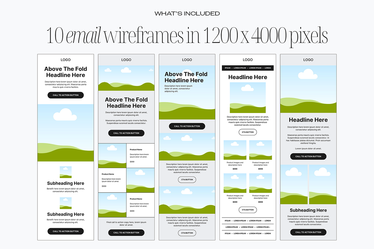 Email Wireframes Set 2, an Email Template by Creatif Foundry (Photo 4 of 8)
