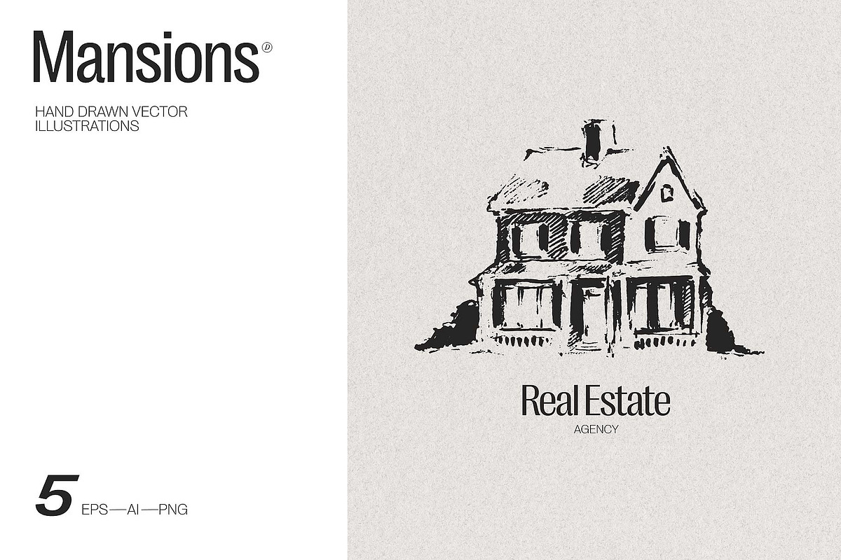 Illustrations of mansions, an Object Illustration by TheMountBirdStudio (Photo 1 of 7)