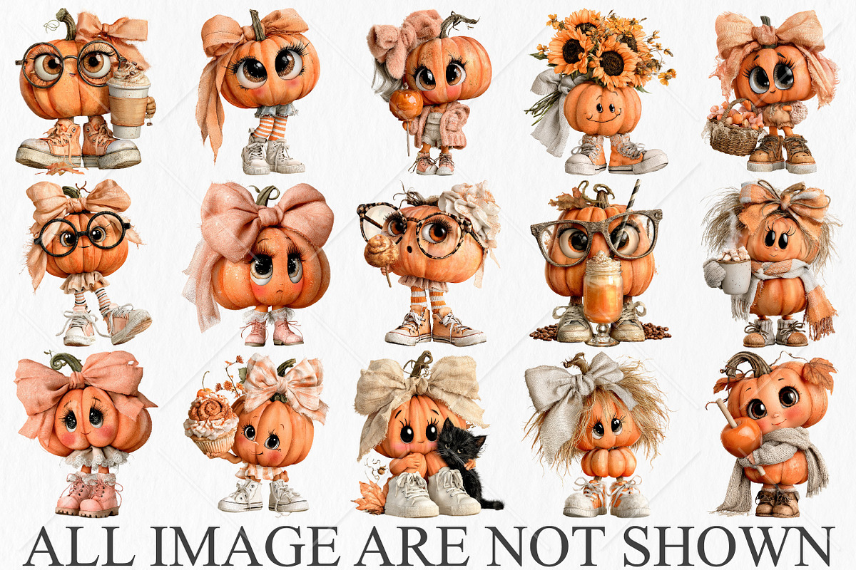 Whimsical Pumpkin With Legs Clipart, a Seasonal Illustration by Canvas Craft (Photo 4 of 10)