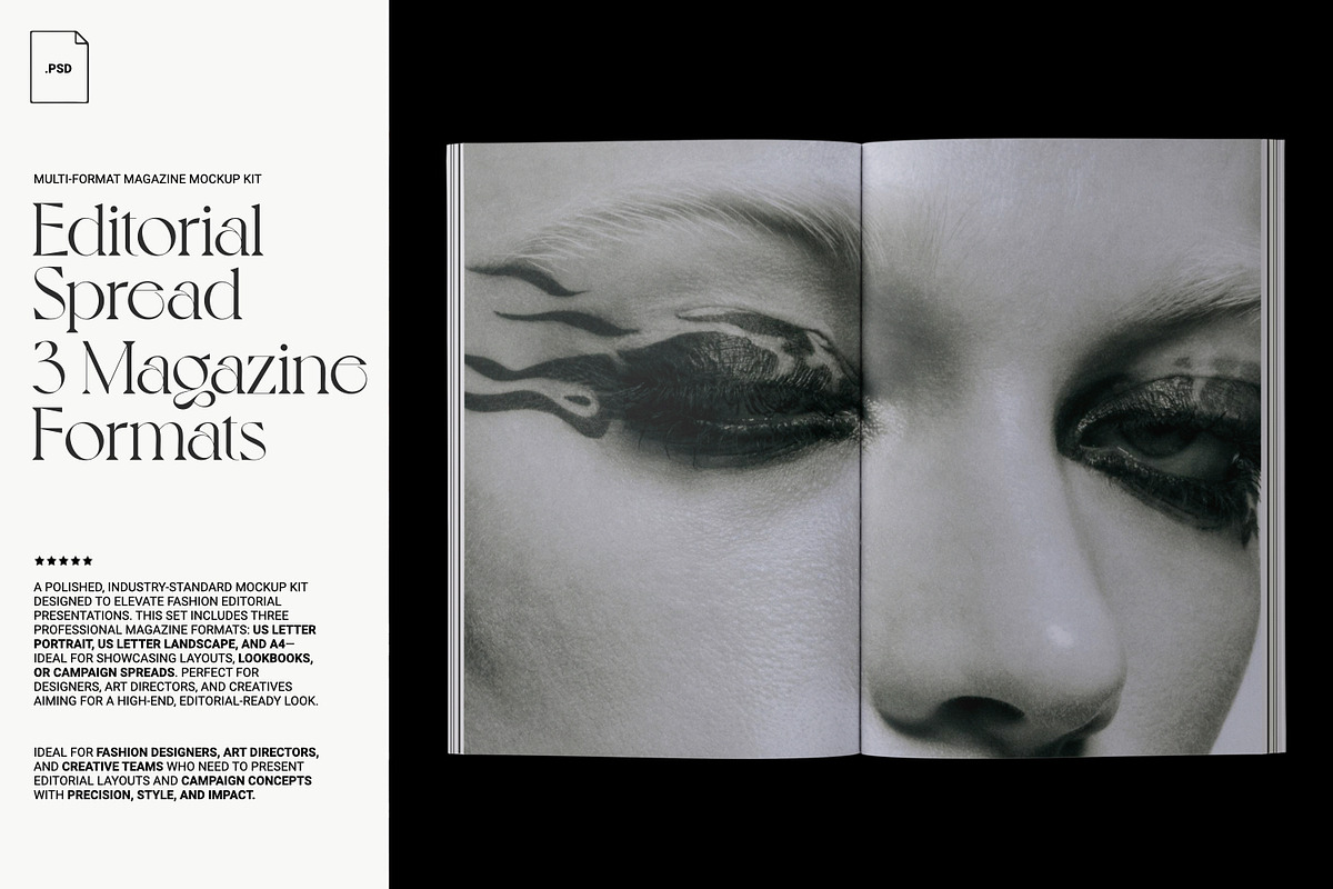 Fashion Magazine Spread, 3 Formats, a Mockup by ReAffirm (Photo 2 of 13)