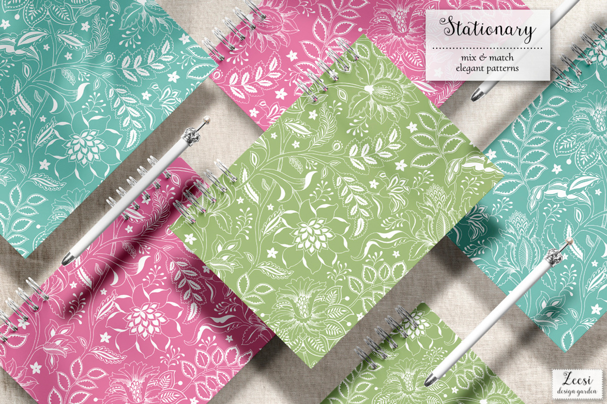 Indira Floral Patterns & Motifs, a Pattern Graphic by Zeesi Design Garden (Photo 4 of 11)