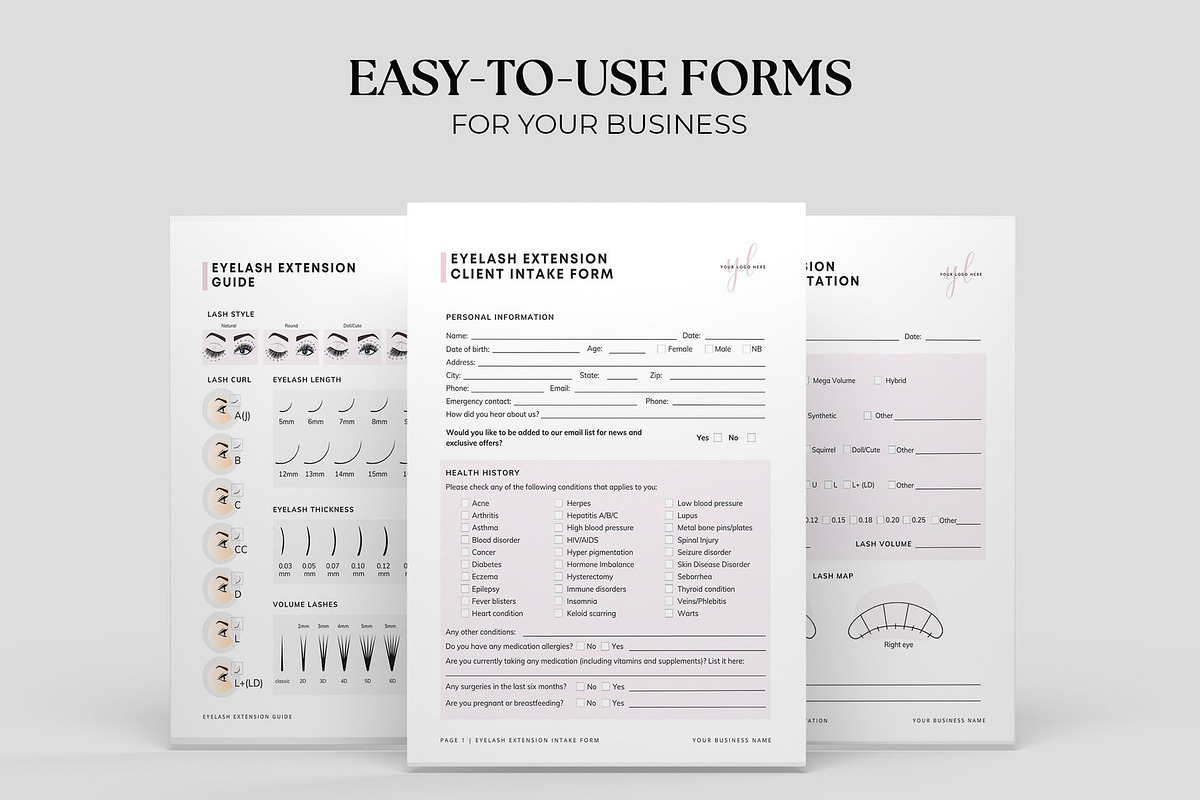 Eyelash Extension Forms, a Design Template by SwitzerShop (Photo 5 of 9)