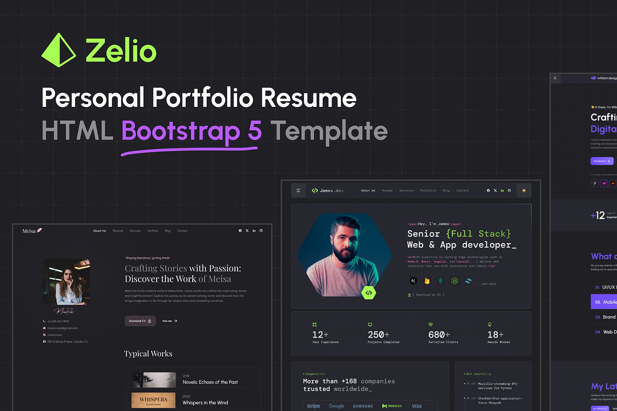 Zelio - Personal Portfolio HTML, a HTML Template by AliThemes (Photo 1 of 2)