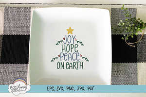 Peace On Earth Hand Lettered SVG