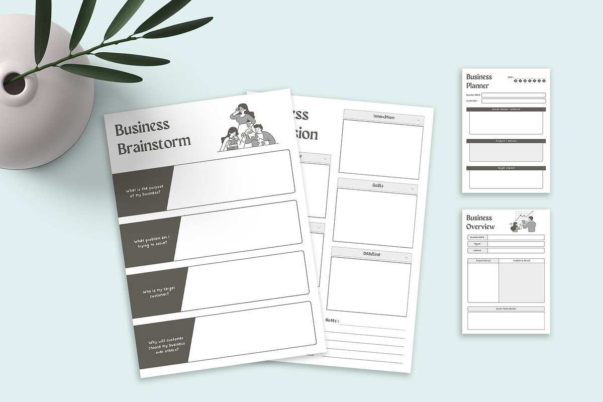 Ultimate Business Planner Bundle, a Stationery Template by LaxmiOwl (Photo 8 of 11)