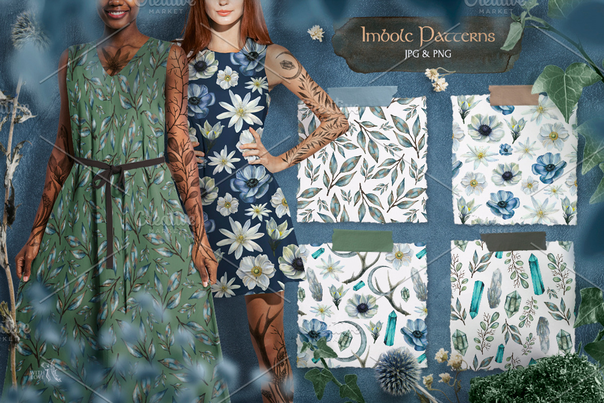 Imbolc Celtic Winter Watercolor Set, a Texture Illustration by Fluffy Unicorn (Photo 9 of 13)