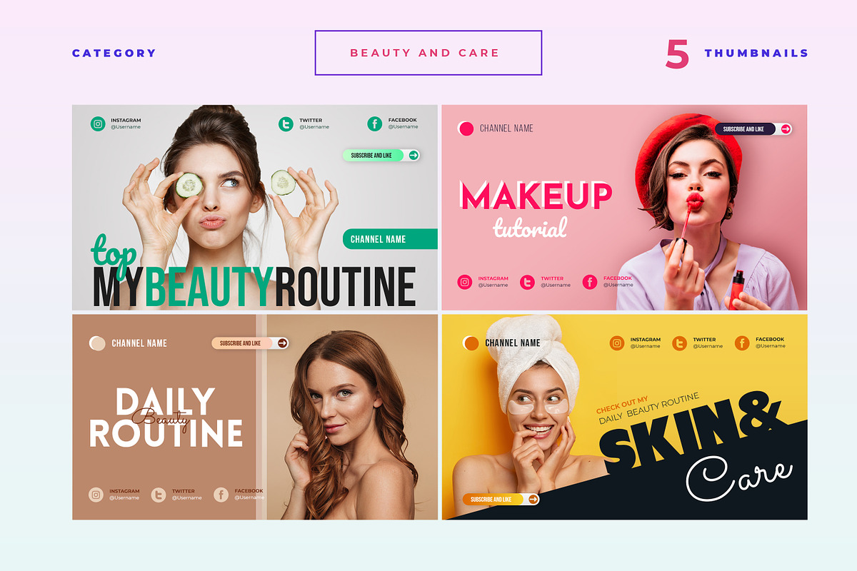 Youtube Thumbnail Bundle (50 PSD), a Social Media Template by Catkie - Digital Art (Photo 4 of 15)