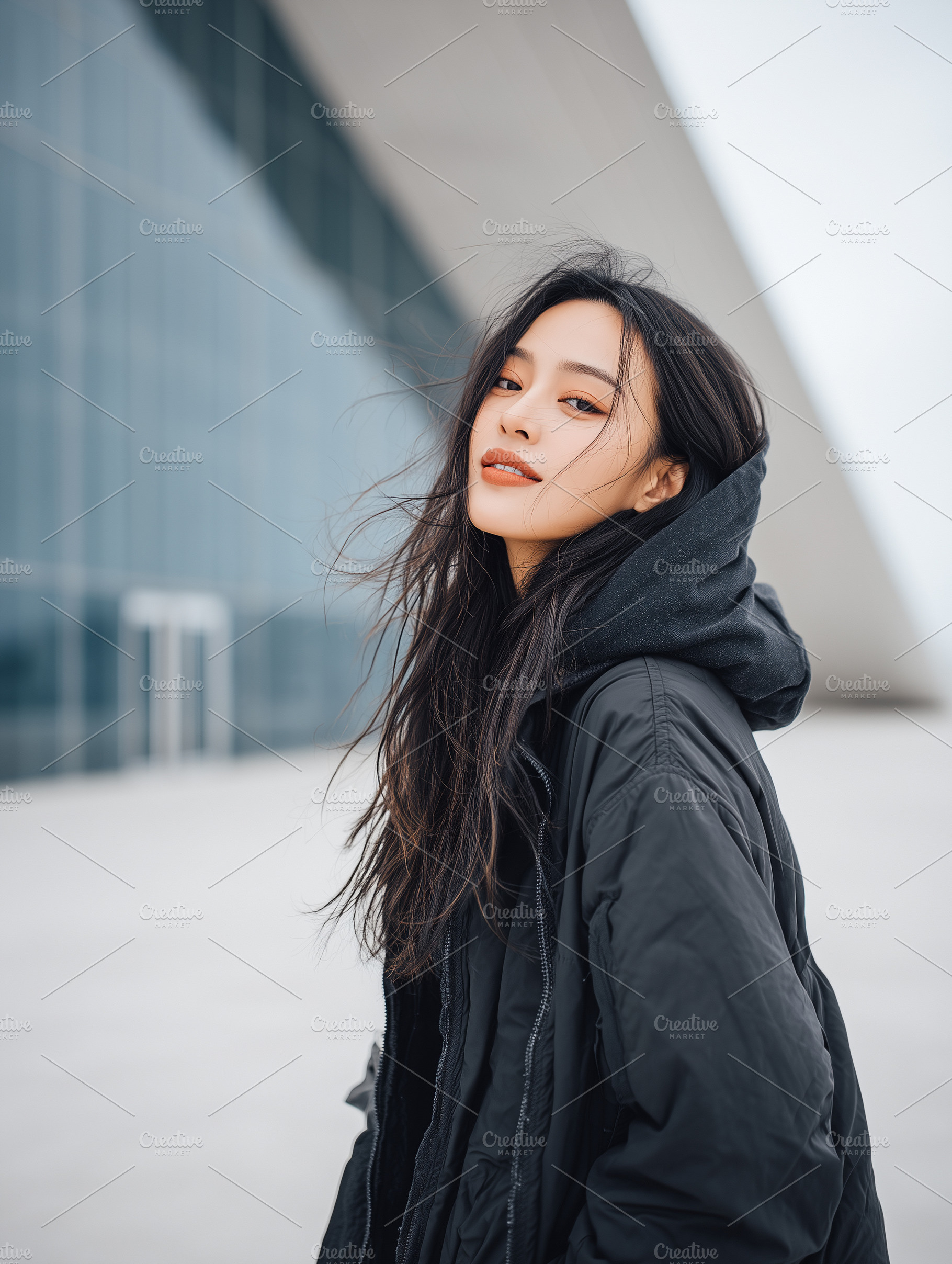 Stylish young Korean woman in black, a Person Photo by MistyDay