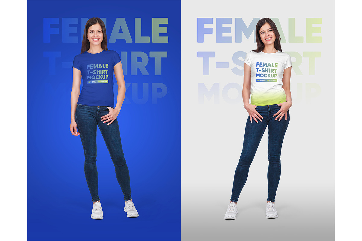 Female T-Shirt Mockups Vol 5 Part 1, a Shirt Mockup by Hi, Mock-Up! (Photo 7 of 10)