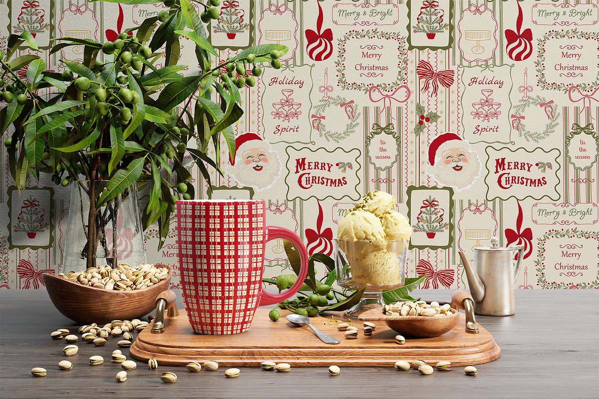 Vintage Christmas patchwork, a Pattern Graphic by Tani Kuzminka (Photo 15 of 27)